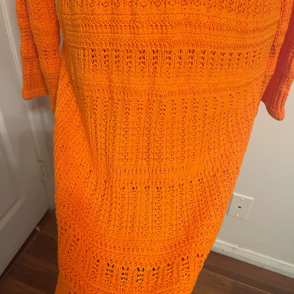 Scoop NWT Orange Knit Sweater Dress. Size 12-14 - Picture 13 of 15